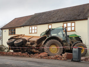 Supporting image for story: Tractor towing trailer crashes into house near Telford 