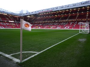 A general view from one of the corner flags inside Old Trafford