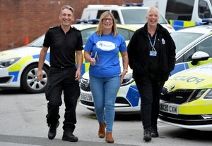 Claire with Sergeant John Rainsbury and property officer Zoe Smith
