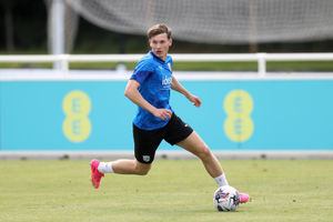 Taylor Gardner-Hickman on the ball at St George's Park (Photo by Adam Fradgley/West Bromwich Albion FC via Getty Images).