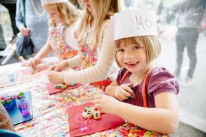 Morgan Bailey, aged four, decorates a gingerbread at Market Drayton's Ginger and Spice Festival 