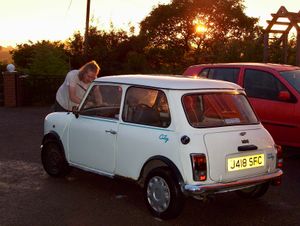 Francis with an original 1990s MINI he reconstructed and redecorated.