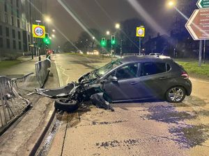 The scene of the crash in Birmingham. Pic: @ResponseWMP