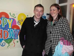 Laura Faulkner and her fiancé Chris Hancox