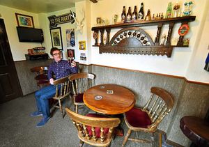 Pete takes a break in his very local boozer, just out of the kitchen door