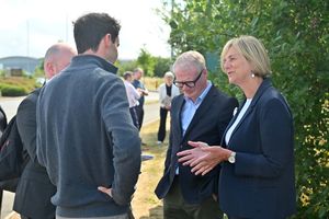 Roads minister Lilian Greenwood and West Mids Mayor Richard Parker visit the site of a new M54/M6 link road.