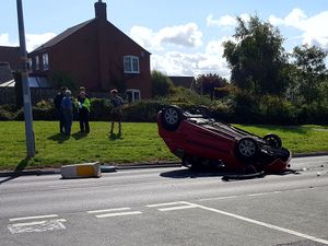 Supporting image for story: Woman taken to hospital after car overturns in Telford crash