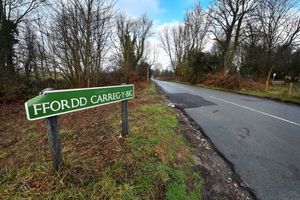 The road where the crash happened on Sunday.