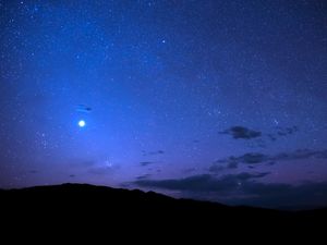 Venus shining bright over Death Valley National Park in California