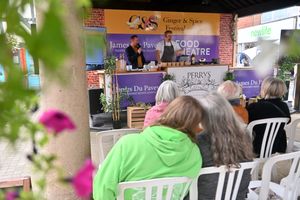 Food demos under the old Buttermarket at the Ginger & Spice Festival
