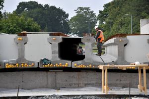 Workers pictured at the site