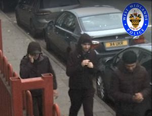 The three men police want to identify. Photo: West Midlands Police