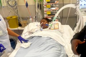 Ketia Moponda, from Wolverhampton, when she was a 19 year-old student whose "freshers' flu" turned out to be deadly meningitis - resulting in her having both legs amputated to save her life.