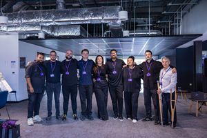 Pictured is the Win Media team, and Paul Davies from the National Brownfield Institute.