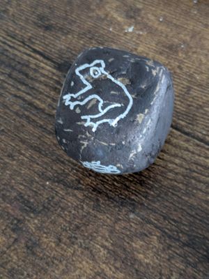 Misha (5) drew a frog he found on the hillfort.