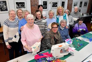 Stitchers and Skivers group with organiser Francesca Cox(front)