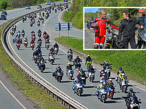 Supporting image for story: Watch: Amazing scenes as 5,000 bikers join Shropshire Bike4Life convoy