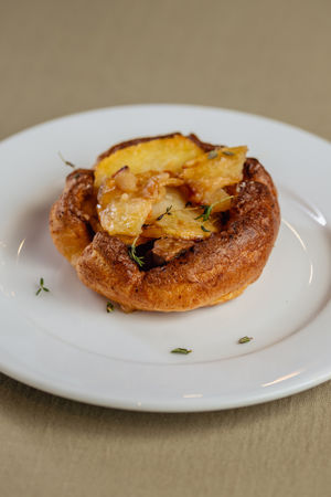 War of the roses - Lancashire hotpot inside a Yorkshire pudding