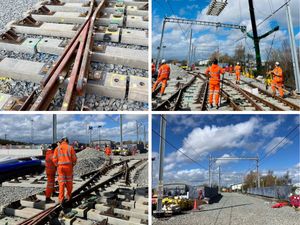 Supporting image for story: Photos show progress on Wednesbury to Brierley Hill tram line as workers push forward