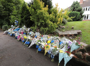 Tributes left at the scene of the fatal crash in Bosty Lane, Aldridge, where a 17-year-old died on Friday.