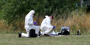 The scene of a murder off Woodburn Road, Smethwick.