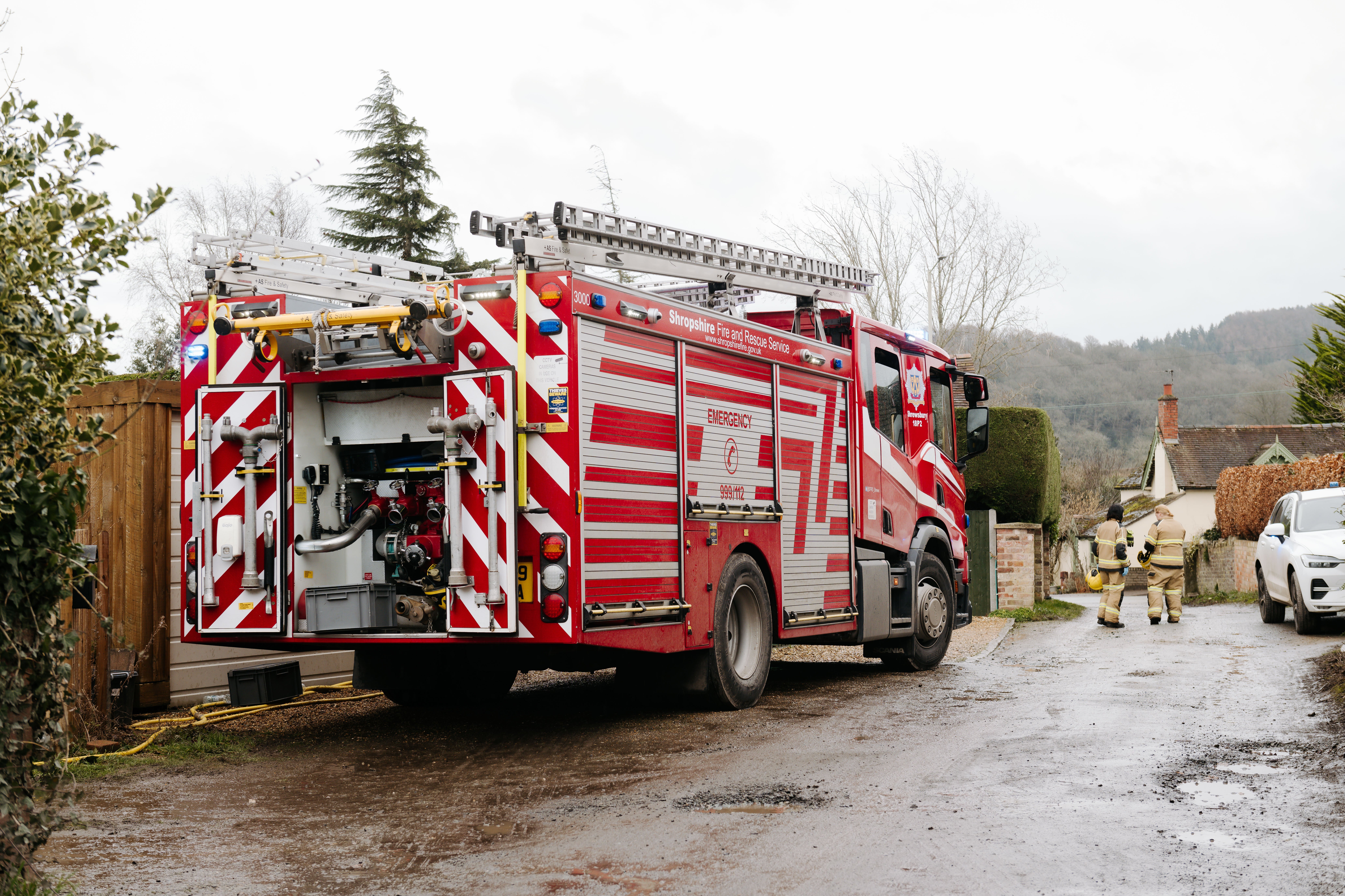 Supporting image for story: Emergency services rush to blaze at semi-detached Shrewsbury house