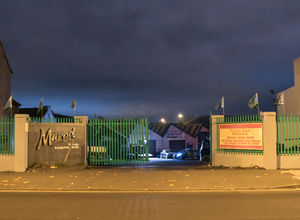 The entrance to the business park where the stabbing happened. Photo: SnapperSK