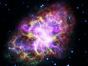 Supporting image for story: Prepare to be amazed by this spectacular photo of the Crab Nebula that was created using five different telescopes