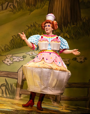 Brad Fitt looked good enough to eat as Dame Sally in Dick Whittington and his Cat at Theatre Severn, Shrewsbury. Pamela Raith