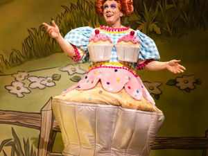 Supporting image for story: Dick Whittington and his Cat: Huge slip 'n' slide, enormous flying turtle and the most eye-popping dame outfit ever in un-fur-gettable Shrewsbury pantomime - REVIEW