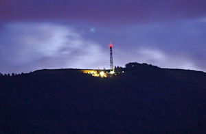 Floodlights on the Wrekin around the Wrekin transmitter in 2007