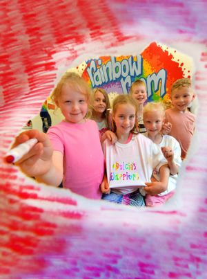 From left: Miyla Phillips, five, Madeline Merrick-Rock, five, Bonnie Dowd, six, Jacob Childs, six, Sophie Jones, six, and Ted Horton, six