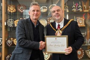 Mayor Craig Collingswood with Gavin Craddock of Penn Bowling Club.