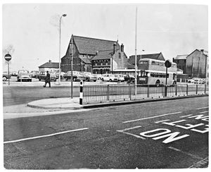 Thornley Street, Wolverhampton, May 1969. The council were accused of wasting money to improve a bus terminus where no buses stopped, but there were plans to use the site for car parking bays
