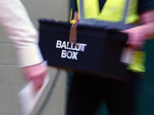 A black ballot box