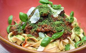 Meat in the middle – the beef ragout with fresh tagliatelle and Winchester hard cheesePictures by Russell Davies