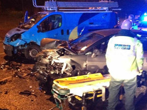 Supporting image for story: Three taken to hospital and busy Black Country road closed after head-on smash