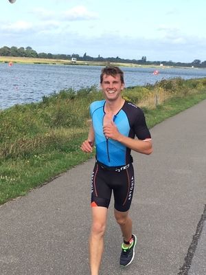 Rob Treasure taking part in a previous triathlon