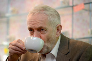 Mr Corbyn stopped for a coffee at The Chemistry Cafe