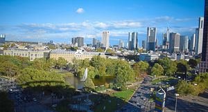 High-rise sight – a view out on to the city from the room in Maritim Hotel