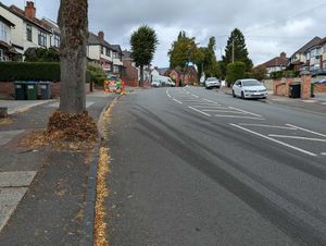 Tyre marks from the crash can be still be seen on the road