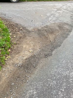 Loose grit is making a junction dangerous. Picture: Chris Naylor