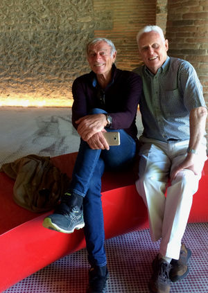 "Me and my friend Mattia Buondonno, left, who was, and still is, my guide to many sites off the beaten track and places in Pompeii not generally open to the public."