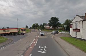 The A483 at Llynclys, where overnight roadworks are in place for three month. Photo: Google
