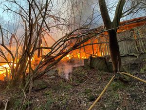 The scene of the blaze. Photo: Bridgnorth Fire Station.