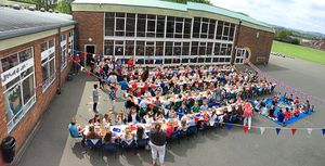 A royal wedding playground party for children at Ysgol Y Waun in Chirk