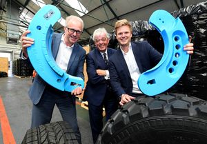 RunFlat International, Cradley Heath, has won the King's Award for Enterprise. Pictured are CEO Eric Cartelet, chairman Tom Westley senior and chief operating officer Tom Westley junior.