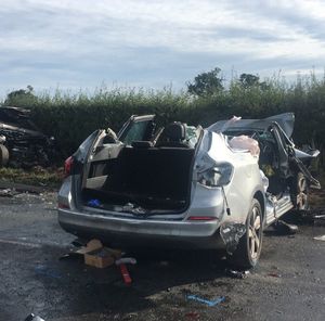 The crash on the A442. Photo: @OPUShropshire.