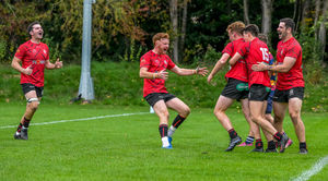 Ludlow celebrate the winning try against Edwardians (Picture: Trevor Patchett)