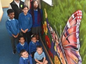 Supporting image for story: Watch: Telford pupils' delight as they unveil school mural painted by local artist and funded by community